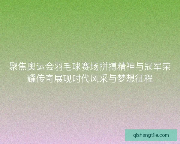 聚焦奥运会羽毛球赛场拼搏精神与冠军荣耀传奇展现时代风采与梦想征程